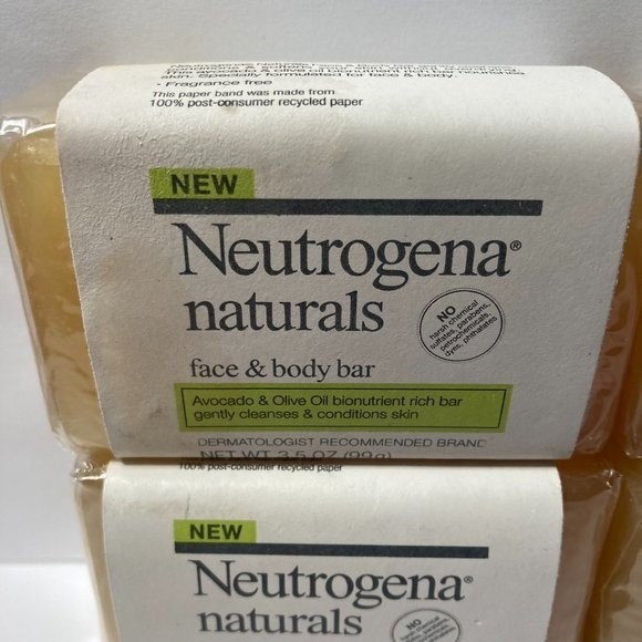 Neutrogena Naturals Face & Body Bar Soap DISCONTINUED Set of 4 - Picture 3 of 13